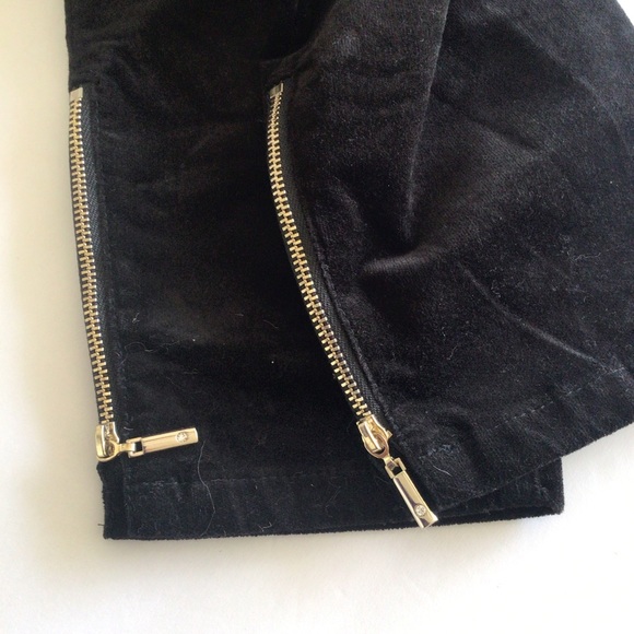 WHITE HOUSE BLACK MARKET BLACK VELVET ANKLE ZIP SKINNY JEANS SIZE 4 - Picture 7 of 16